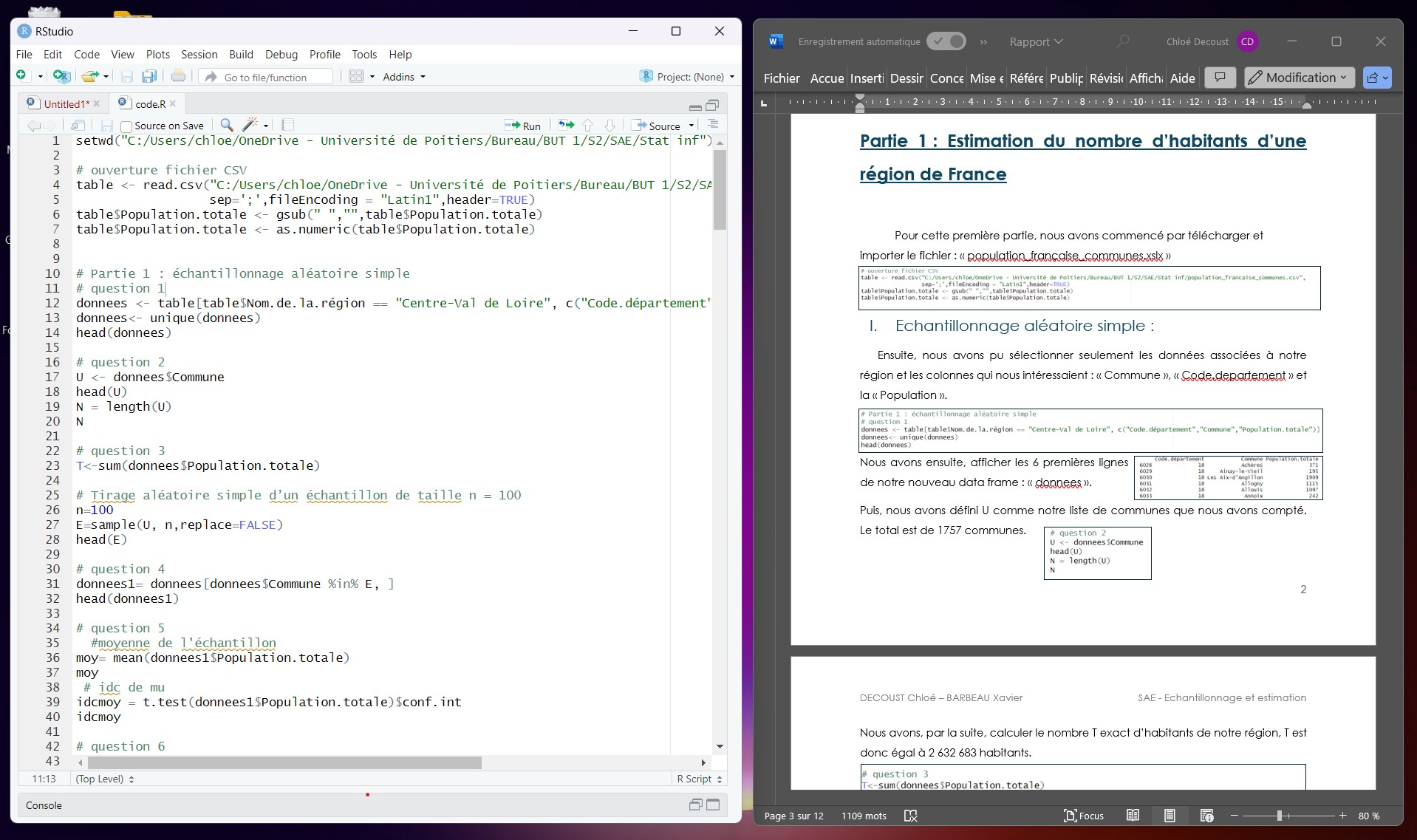 Le code et le rapport