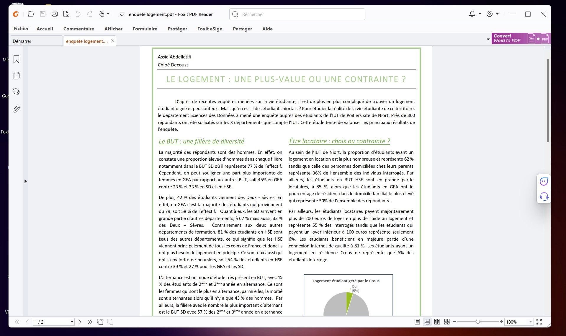 rapport de l'enquête